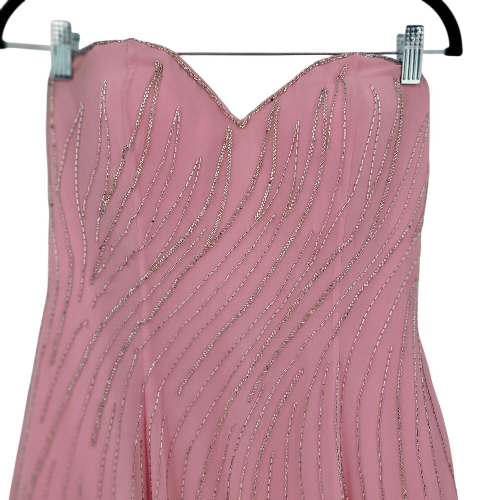 Baby Doll Sweetheart Strapless Gown Sz 8 Rhinestone Prom Quinceanera Princess‎